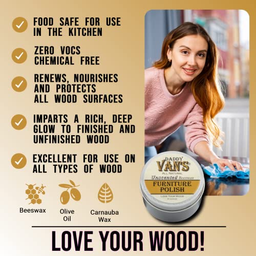 Daddy Van's All Natural Unscented Beeswax Furniture Polish