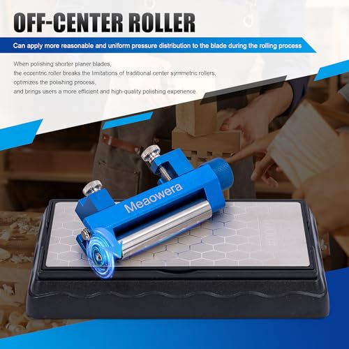 Chisel Sharpening Kit with Sharpening Stones – Wood Chisel Sharpener Honing Guide Set for Chisel Sharpening, Planer Blade Sharpener – Complete Wood Chisel Sharpening Kit with Whetstone - color: Blue Honing Guide and Stone