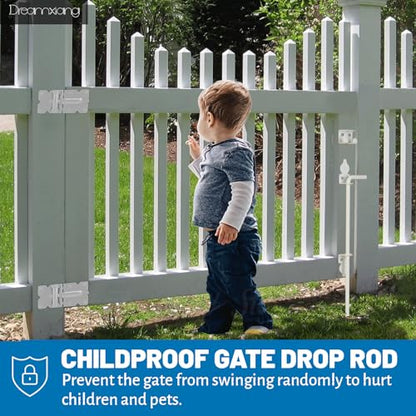 18" Heavy Duty Cane Bolt Gate Drop Rod Fence Hardware Ground Latch Stopper - size: 18 Inch