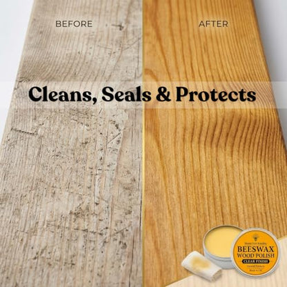 Premium Natural Beeswax Polish for Wood & Furniture, Food Safe - 7 Fl Oz - size: 7.0 fl oz - Large Tin