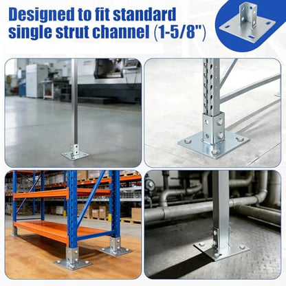8 Pcs Strut Post Base, 6x6 Post Base Brackets Surface Mount for Posts Deck