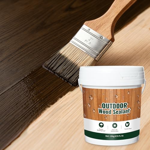 Penetrating Wood Stain and Sealer in One - 5 Gallons & Dark Walnut - color: Dark Walnut, size: 5 Gallon