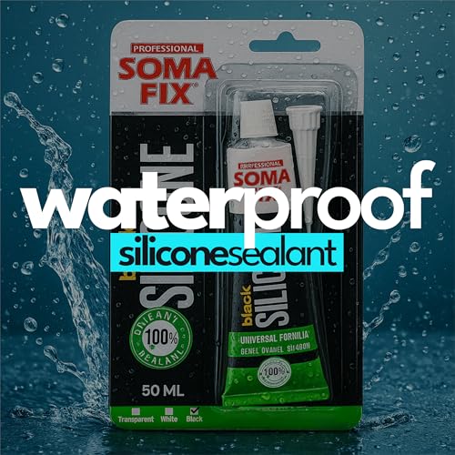 Black Silicone Caulk (No Gun Needed) Flexible & Waterproof Caulking Tube - color: Black