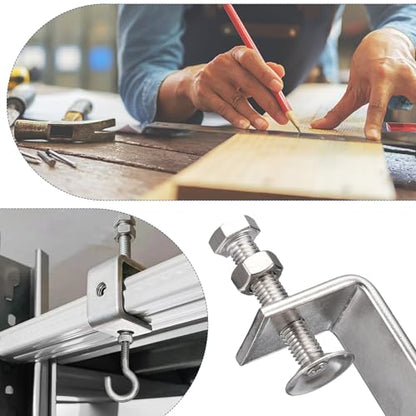 2 Pack 304 Stainless Steel C Clamps with 30mm/1.18" Stable Wide Jaw Opening Tiger Clamp for Woodworking Welding Construction Household Mount - size: 30mm/1.18"