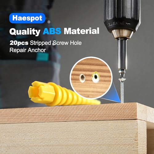 Yellow 20PCS Stripped Screw Hole Repair Anchor - color: Yellow