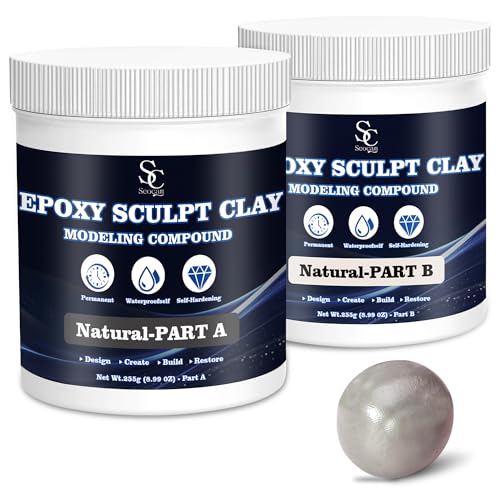 Epoxy Putty Sculpt Clay, 2 Part A & B for Sculpting, Modeling, Building, and Repairing, 1 Pound, Natural - color: Natural, size: 1 Pound