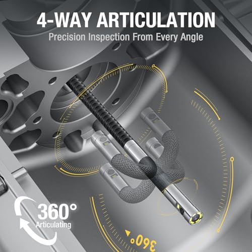 Teslong Dual Lens 4-Way Articulating Borescope for Wall Engine Inspection