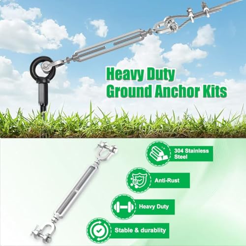 2 Pack 30" Heavy Duty Ground Anchors Shed Anchors Kit, Earth Anchors for Mobile Home Carport Gazebo Trampoline Swingset Tent - size: 2PCS