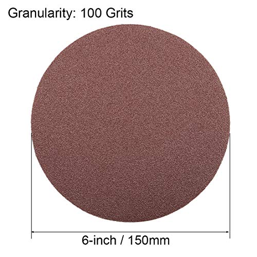 uxcell 6" PSA Sanding Discs 100 Grits Self Stick Aluminum Oxide Sandpaper for Random Orbital Sander Wood Metal Dry Polishing 20pcs - style: 100 Grit