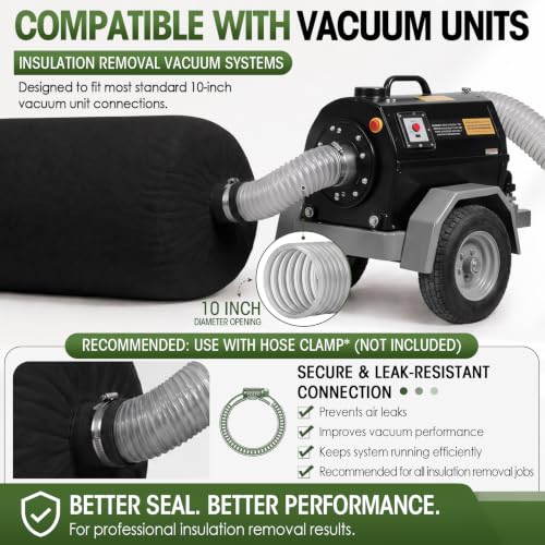 Pangda 10 Pack Insulation Removal Vacuum Bags Heavy Duty 75 Cu ft,Black - color: Black