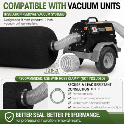 Pangda 10 Pack Insulation Removal Vacuum Bags Heavy Duty 75 Cu ft,Black - color: Black