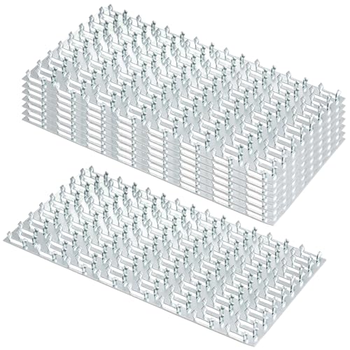 QWORK Pronged Truss Mending Plates 10 Pack, 4x8 in Galvanized Carbon Steel Repair Tie Plates, 1mm Thick 8mm Teeth Metal Connector Plates for Roof Truss, Timber & Wood-to-Wood Splice