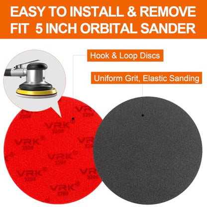 24 PCS 5 Inch Hook and Loop Sanding Sponge Discs Set 320 Grit - size: 5 In 320 Grit 24 PCS