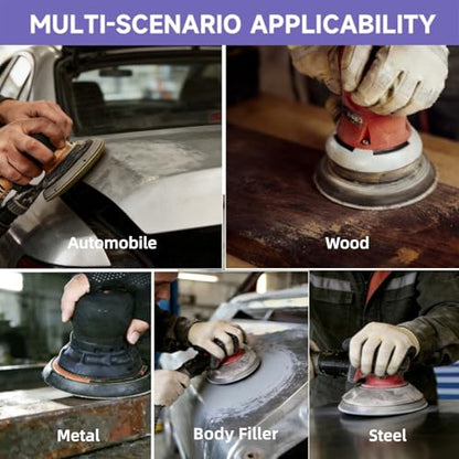 50Pcs 6 Inch Sanding Discs 240 Grit, Hook and Loop Orbital Sandpaper - style: 240Grit-50Pcs