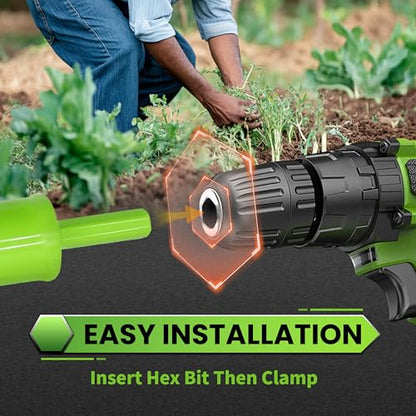 Auger Drill Bit for Planting - 4"X16" Heavy-Duty Garden Auger Spiral Drill Bit - Bulb Planter Tool & Auger Post Hole Digger - 3/8" Hex Drive Drill - size: 4"x16"(Green)