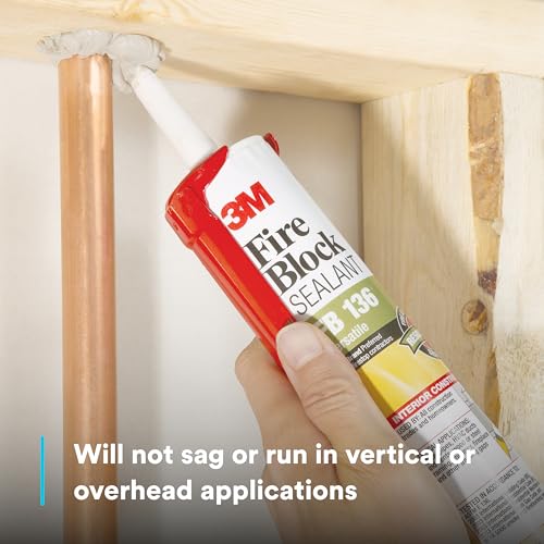 3M Fire Block Sealant FB136, Gray, 10.1 fl oz Cartridge, Single Component
