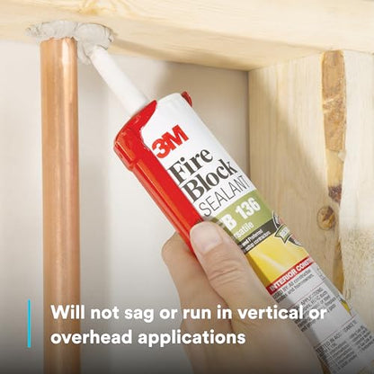 3M Fire Block Sealant FB136, Gray, 10.1 fl oz Cartridge, Single Component