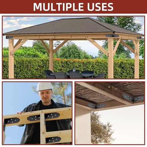 2 Pcs 90 Degree Angle Bracket, Heavy Duty L Brackets Support Angle Brace Carbon Steel Right Angle Flat Plate Bracket with Screws for Repair House Wood Lumber Timber Connectors - style: Flush Inside 45-Degree