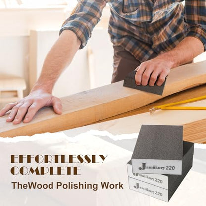 16pcs Sanding Blocks Assortment Kit, Sponge Sand Block Washable and Reusable, Wet & Dry Sandpaper Block for Wood Metal Drywall and Furniture Paint - 120/220 Grit - size: 120/220 Grits