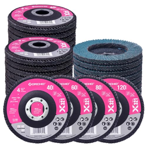 Flap Discs 4 1/2 for Angle Grinder, T27 High Density Grinding, 40/60/80/120 Grit Premium Zirconia Abrasive Grinding Wheel, Grinding and Polishing for Metal, Wood, Stainless Steel(20Pack) - size: GR20