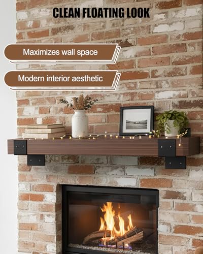 Heavy Duty Fireplace Mantel Brackets U-Shaped Steel Floating Shelf Support