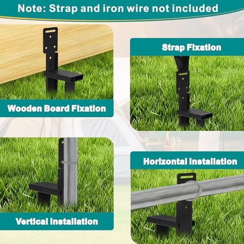 Ertuohg 2/4/8 PCS Ground Anchors, Fence Post Repair Kit Mobile Home Anchors, Stable Twin-Stake Carport Anchors, Heavy Duty Earth Anchor for Swing Set, Shed, Fence, Tent
