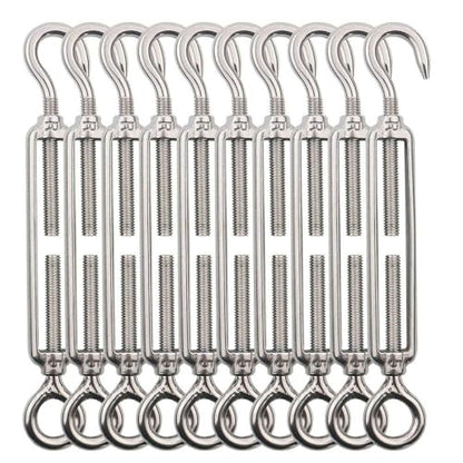 TooTaci 10 Pack M5 Turnbuckle, 304 Stainless Steel Turnbuckle Hook and Eye - size: M5 OC-10Pcs