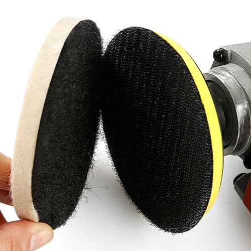 5 Pcs 5" Wool Felt Polishing Pads, Flocking Hook & Loop Back
