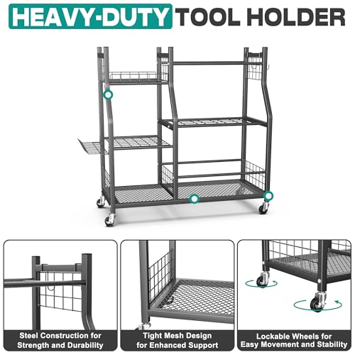 EVERHANGER Garden Tool Organizer Stand, Garage Tool Storage Organization - size: Large
