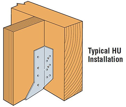 Simpson Strong-Tie Hardware Bracket HU11 - Heavy Duty Face Mount, G90 Galvanized - 1-13/16 x 11-1/16 in, 25 Pack