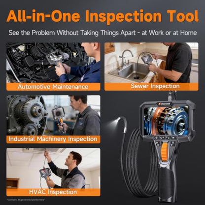 FOXWELL 2-Way 220° Articulating Borescope Camera with Light, 1080P FHD - size: 1 Lens