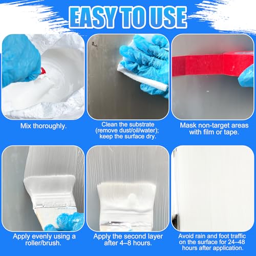 RV Roof Coating White - 1 Gallon Flexible RV Roof Sealant for EPDM, TPO, Fiberglass & Aluminum, Water-Based, Solar Reflective & Waterproof Elastomeric Roof Coating for RVs, Campers and Trailers