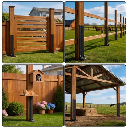4 Pack Fence Post Repair Kit for 4x4 Wood Posts - size: 4 Pcs