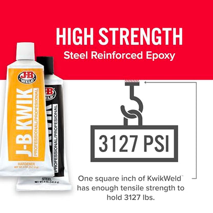 J-B Weld 8271 KwikWeld Professional Size Steel Reinforced Epoxy Twin Pack - 10 oz.