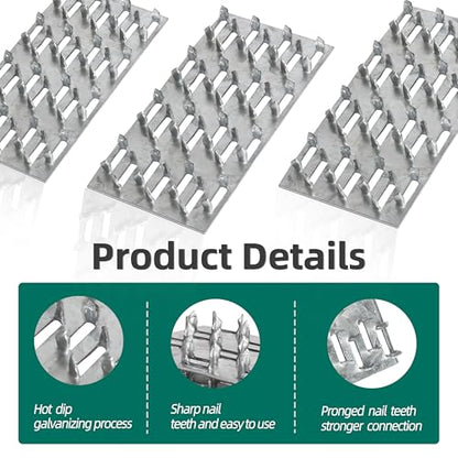 60 Pack 4"x2" Pronged Truss Plates with 8mm Nail Teeth