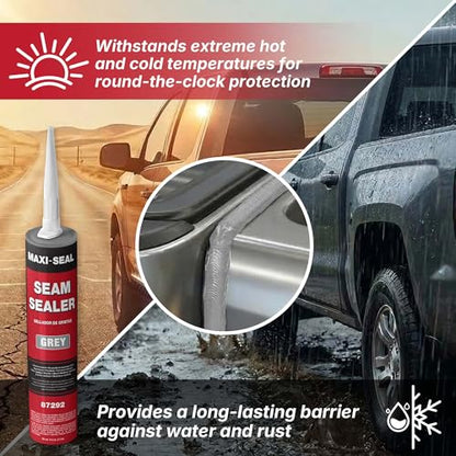 LAUCO Maxi-Seal Gray Polyurethane Seam Sealer (2-Pack, 10.5oz Tube) | Durable & Flexible Auto Body Filler for OEM Seams | Brushable Joint Compound (87292) - style: 2 Pack