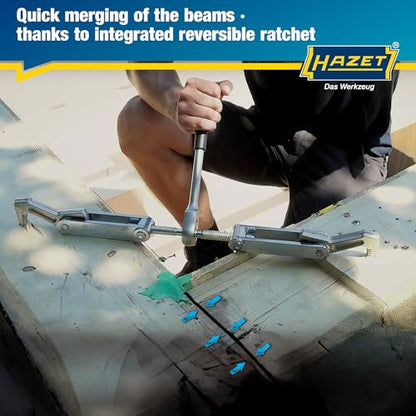 HAZET Beam Puller 1774-1, Forged for Heavy Duty, Clamping Stroke: 4.53", Total Width: 17.32", Ratchet Length: 10.83", Trapezoidal Thread TR 16 X 5, For Clamping, Pulling - style: With hooks