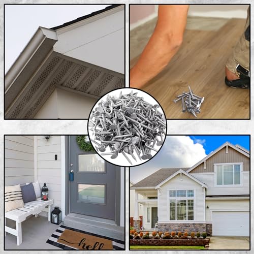 Tandefio 500 Pcs Aluminum Roofing Nails 1-3/4 Inch Aluminum Siding Rustproof Cap Nails to Fasten Asphalt Shingles Roofing Felt Insulation Board Wood Decking Fascia - size: 1-3/4 Inch