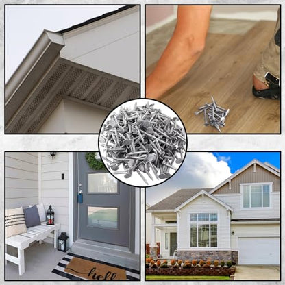 Tandefio 500 Pcs Aluminum Roofing Nails 1-3/4 Inch Aluminum Siding Rustproof Cap Nails to Fasten Asphalt Shingles Roofing Felt Insulation Board Wood Decking Fascia - size: 1-3/4 Inch