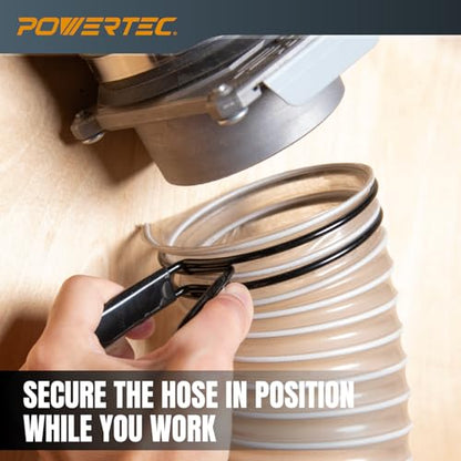 POWERTEC 3 Inch Double Loop Hose Clamps for Dust Collection Hose and Dryer Vent Hose, Quick Release Spring Clamps for Dust Collector and Dust Collection Fittings, 2 pack (70409) - size: 3 Inch, style: Double loop clamps (2 PK)