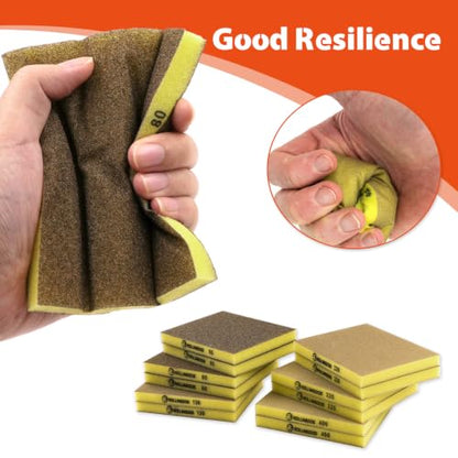 ROLLINGDOG 12PC Sanding Pads Set, 60/80/120/220/320/400 Grit Sanding Sponge