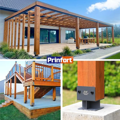 Stainless Steel 6"x6"(Actual 5.5"x5.5") Post Base Bracket Concrete, Wet Set Concrete Post Anchor Bracket Heavy Duty 1Pack - size: 6"-Wet Set