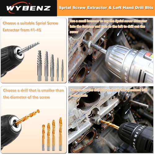 39PCS Screw Extractor Bolt Extractor Set with Left Hand Drill Bit Set - size: 39PCS