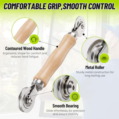 King&Charles Screen Roller Tool,3Replaceable Concave Roller for Window/Door