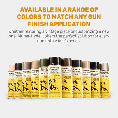 Brownells Aluma-Hyde II Epoxy Based Firearm Finish Spray Coating Protection Paint, Aerosol Can, 12 oz. (340g) Semi Gloss Black - color: Semi Gloss Black