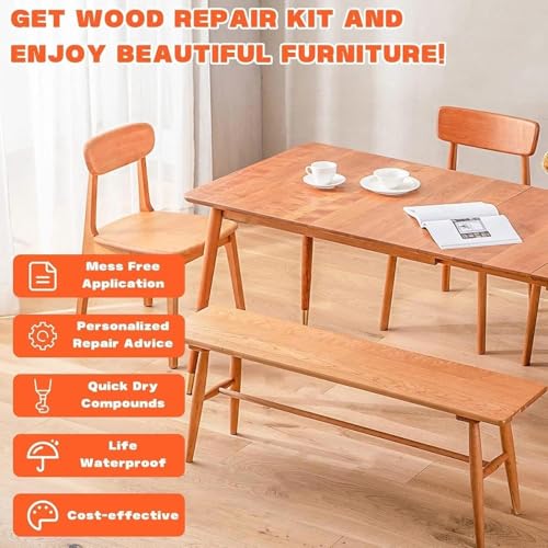Wood Repair Kit for Wood Scratch Repair and Laminate Floor Scratch Repairs 12 Colors Filler Putty Paste to Fix Scratches Cracks Holes on Hardwood Laminate Vinyl Furniture Table Door Cabinet