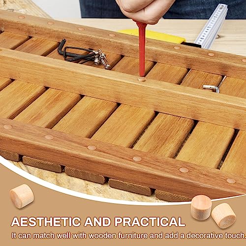 200-Piece Flat Head Wood Plugs - 3/8" & 5/16" Screw Covers (Wooden) - size: 5/16 Inch