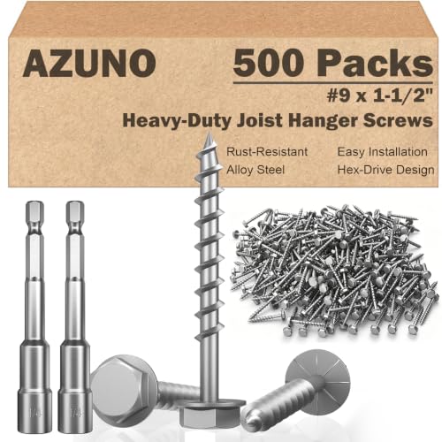Connector Screws #9 x 1-1/2" Joist Hanger Screws with 1/4" Hex Drive 500Pcs