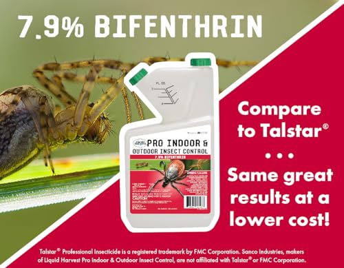 7.9% Bifenthrin Insecticide - 32 Ounces - (Compare to Leading Brands) – Professional Insect Control - Kills on Contact - Fire Ants, Ticks & More