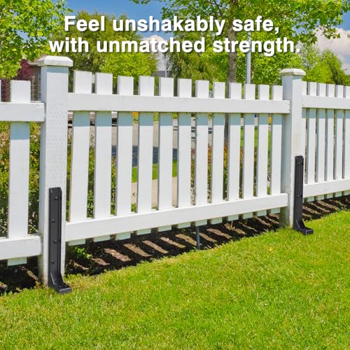 Fence Post Repair Kit 2 Pack, Heavy Duty Fence Post Anchor for Wooden Post - color: 2 Pack Black